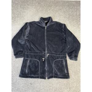 Vintage Black Diamond Jacket Mens M Black Fleece Parka Full Zip Pockets USA